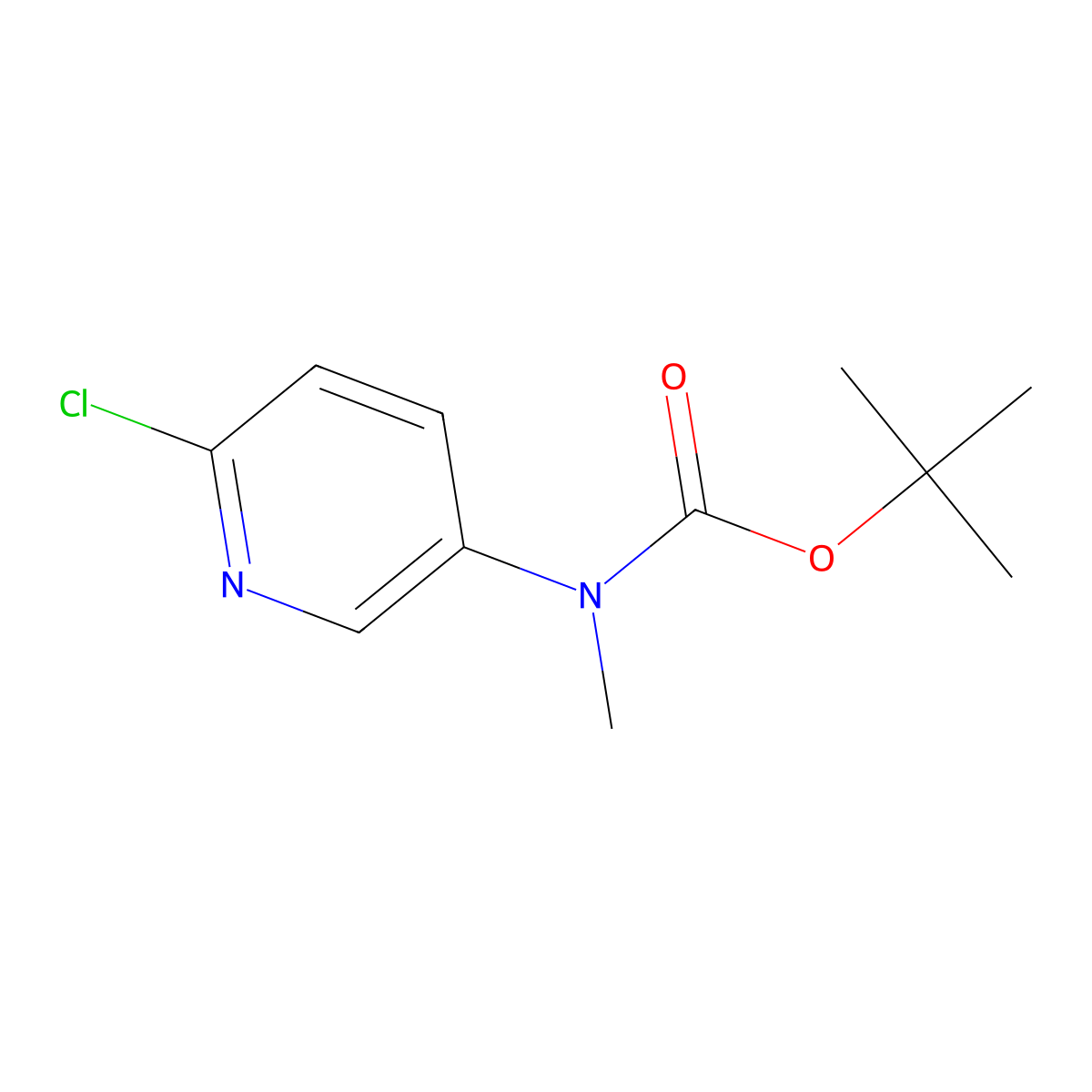 tert-butyl N-(6-chloropyridin-3-yl)-N-methylcarbamate molecular structure, CAS 2186694-42-6