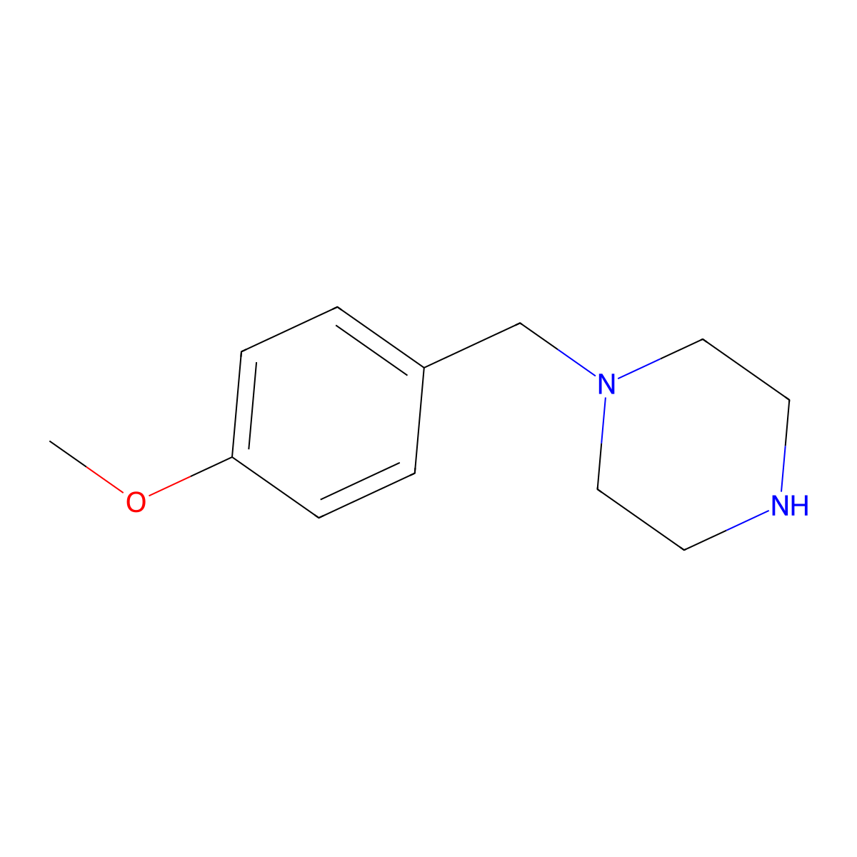 1-((4-Methoxyphenyl)methyl)piperazine molecular structure, CAS 21867-69-6