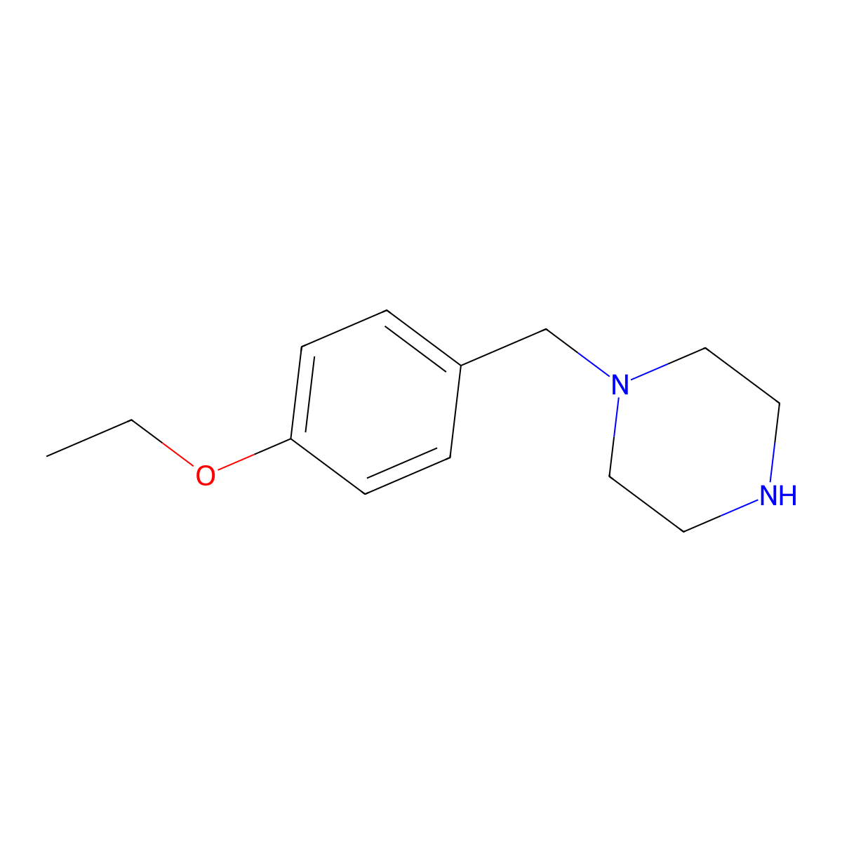 1-[(4-Ethoxyphenyl)methyl]piperazine molecular structure, CAS 21867-70-9