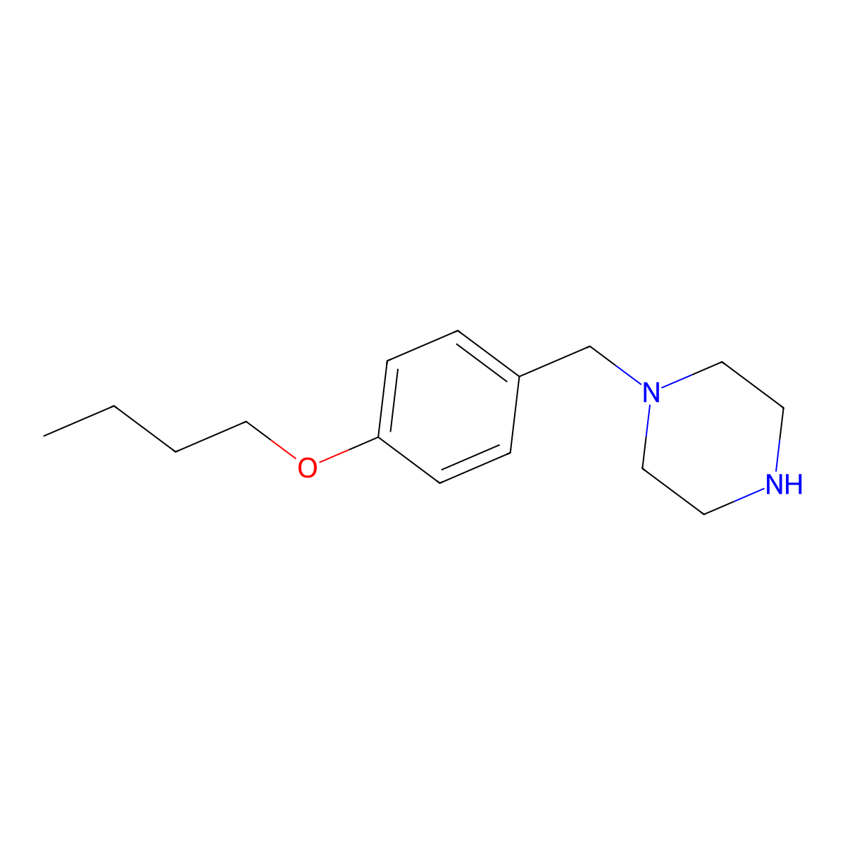 1-(4-Butoxybenzyl)piperazine molecular structure, CAS 21867-73-2