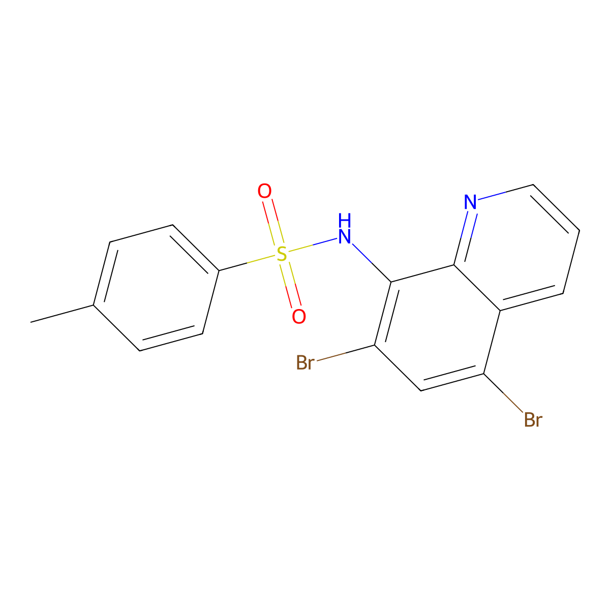 N-(5,7-dibromoquinolin-8-yl)-4-methylbenzenesulfonamide molecular structure, CAS 21868-75-7