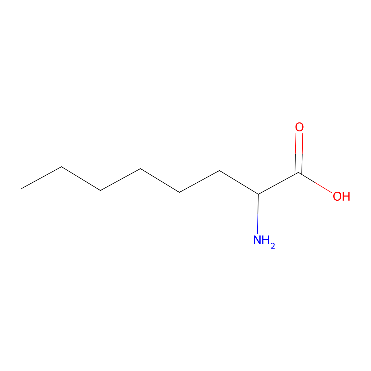 2-Aminooctanoic acid molecular structure, CAS 2187-07-7