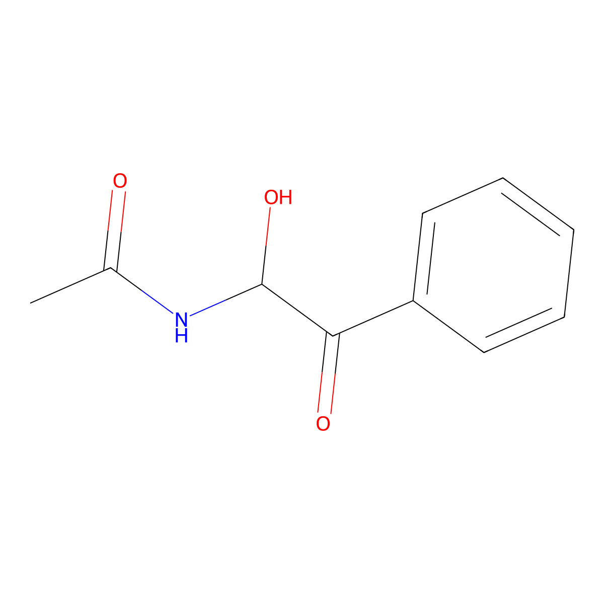 N-(1-hydroxy-2-oxo-2-phenylethyl)acetamide molecular structure, CAS 2187-27-1