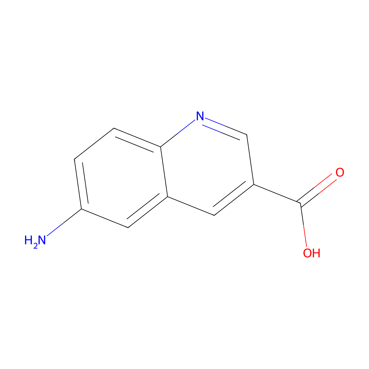 6-Aminoquinoline-3-carboxylic acid molecular structure, CAS 21872-88-8