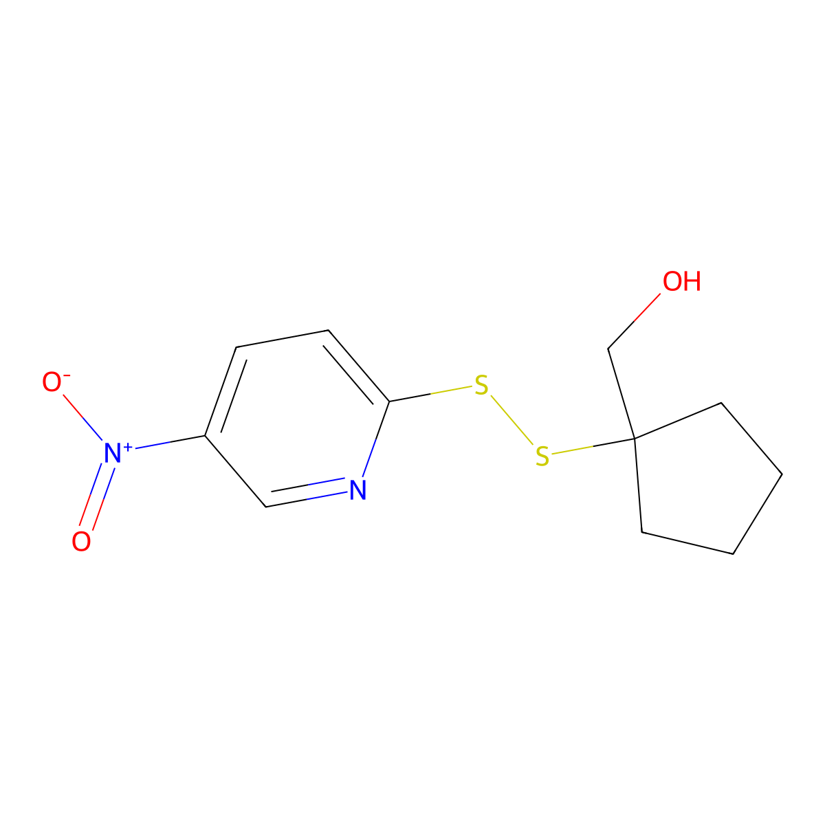 Cyclopentanemethanol, 1-[(5-nitro-2-pyridinyl)dithio]- molecular structure, CAS 2187376-04-9