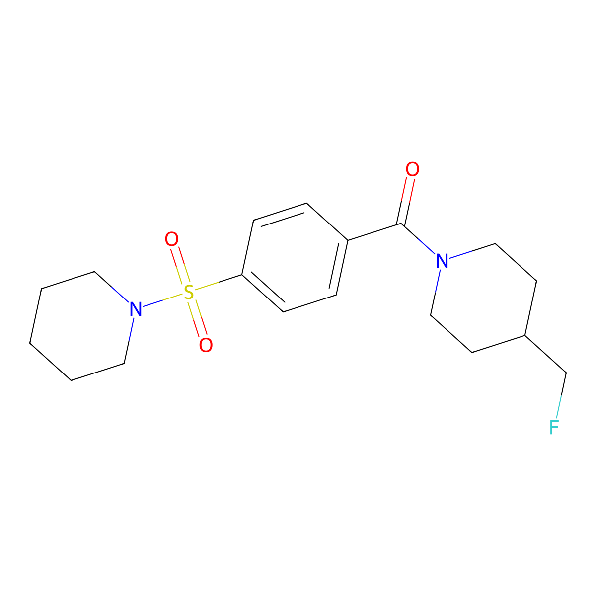 4-(Fluoromethyl)-1-[4-(piperidine-1-sulfonyl)benzoyl]piperidine molecular structure, CAS 2187379-95-7