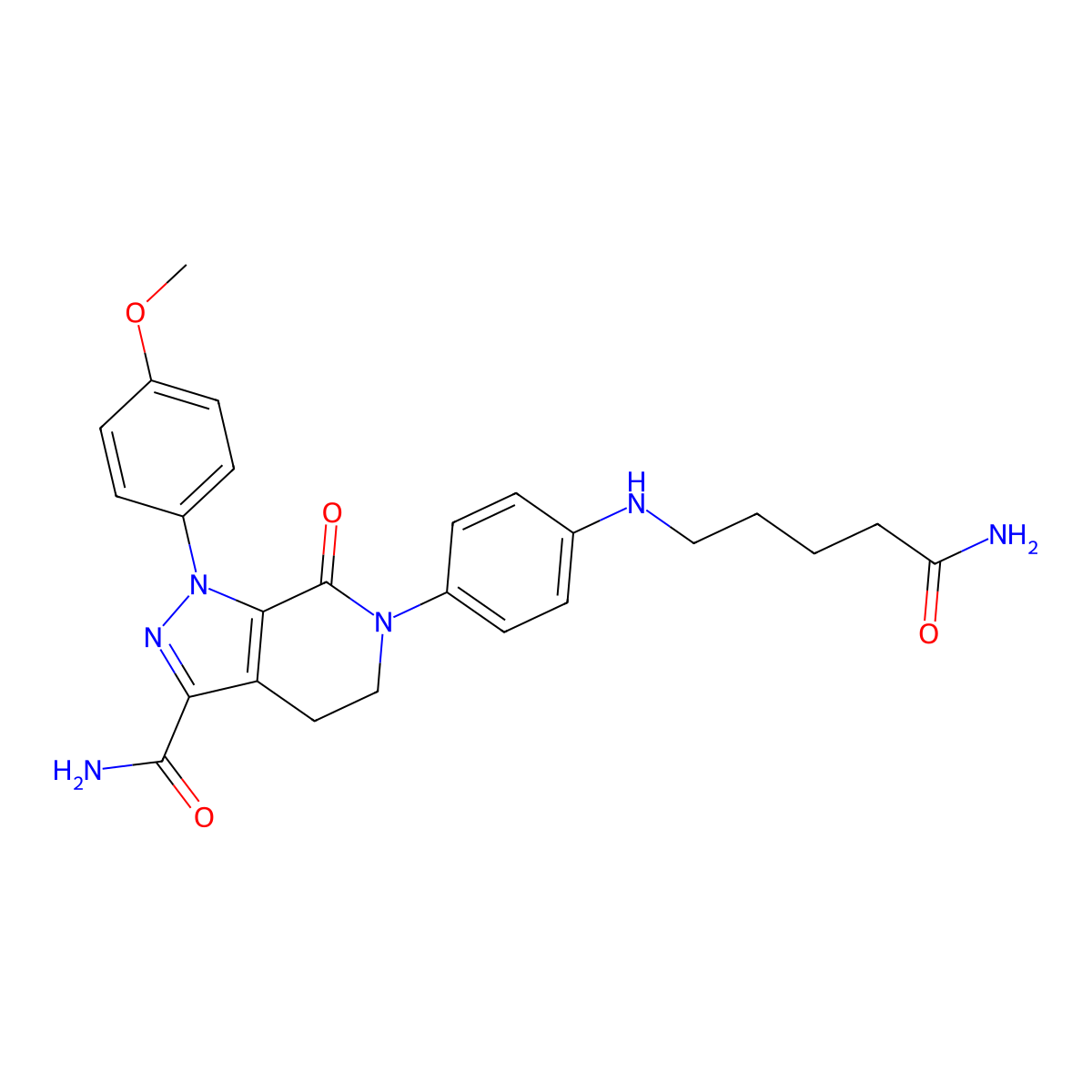 6-(4-((5-amino-5-oxopentyl)amino)phenyl)-1-(4-methoxyphenyl)-7-oxo-4,5,6,7-tetrahydro-1H-pyrazolo[3,4-c]pyridine-3-carboxamide molecular structure, CAS 2187409-01-2