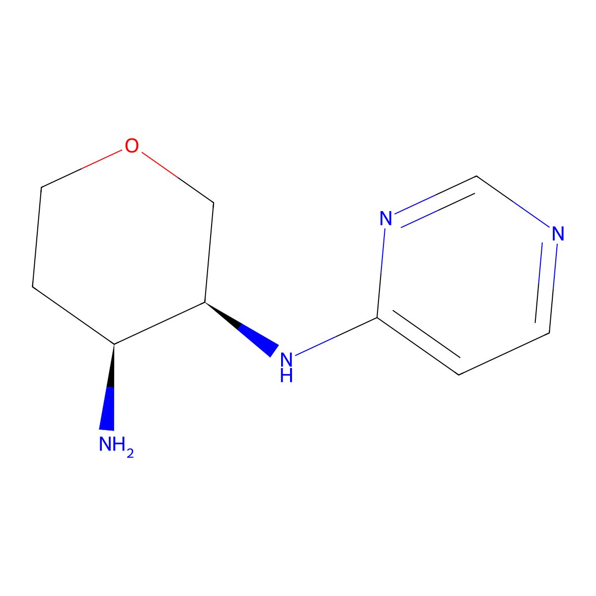rac-(3R,4R)-N3-(pyrimidin-4-yl)oxane-3,4-diamine molecular structure, CAS 2187426-26-0