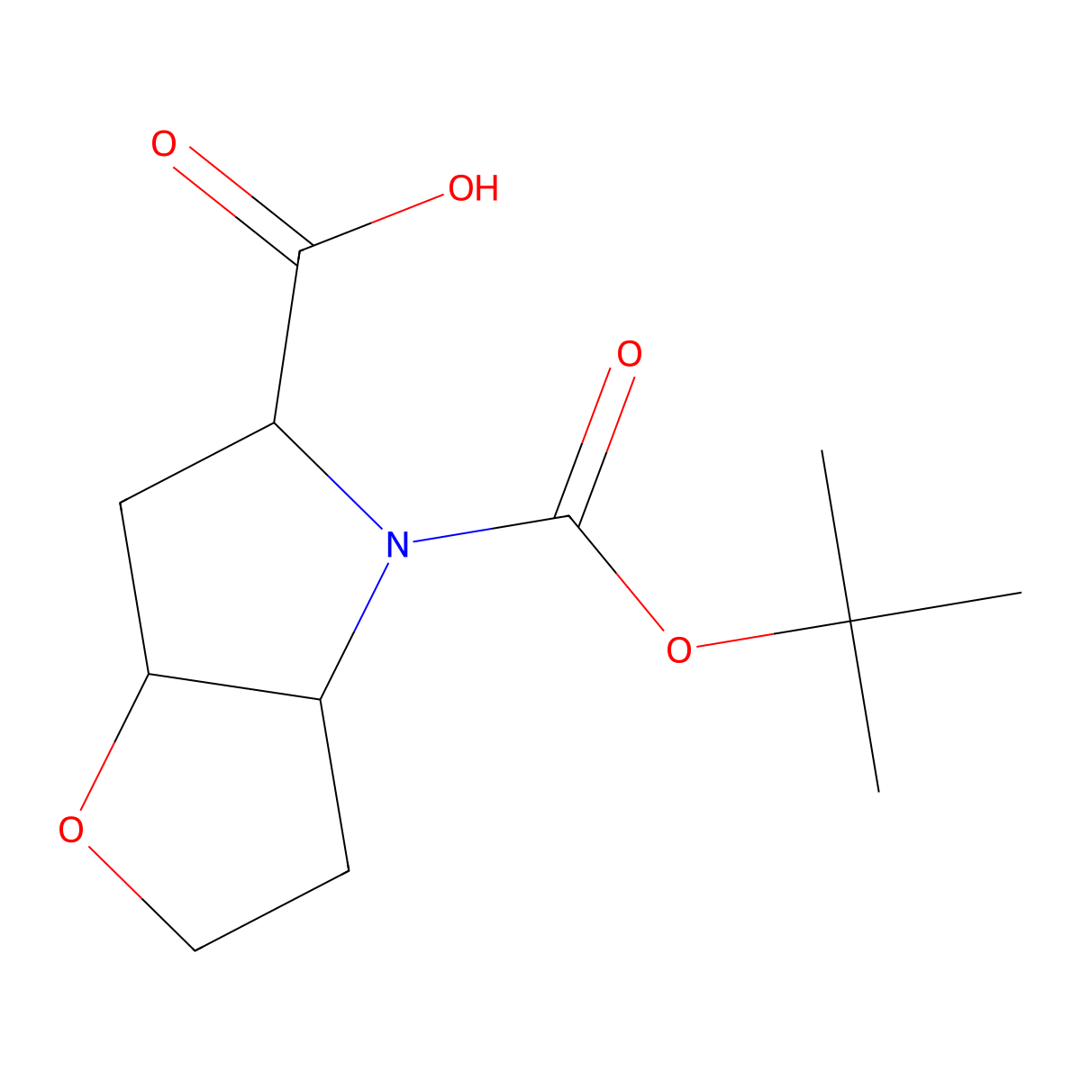 rac-(3aR,5R,6aR)-4-[(tert-butoxy)carbonyl]-hexahydro-2H-furo[3,2-b]pyrrole-5-carboxylic acid molecular structure, CAS 2187426-29-3