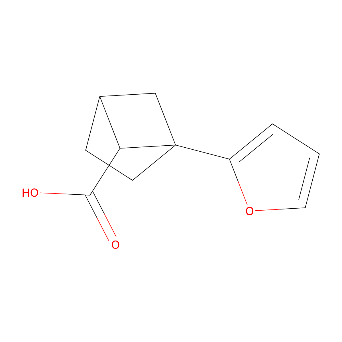 (1R,4R,5R)-1-(Furan-2-yl)bicyclo[2.1.1]hexane-5-carboxylic acid molecular structure, CAS 2187426-36-2