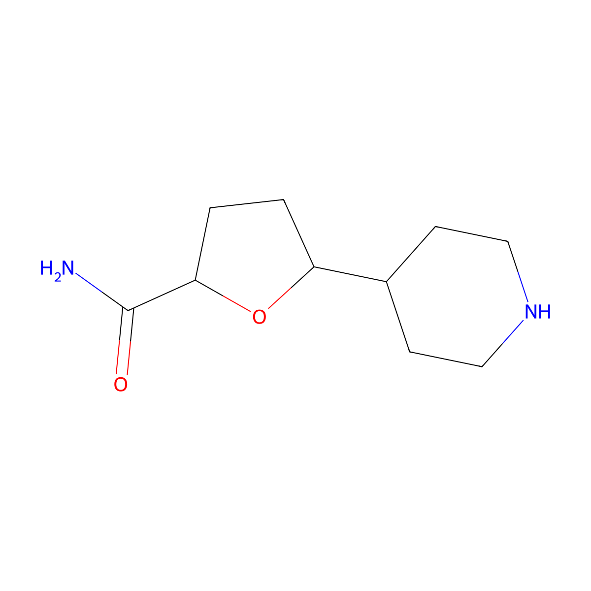 (2S,5R)-5-(Piperidin-4-yl)tetrahydrofuran-2-carboxamide molecular structure, CAS 2187426-39-5