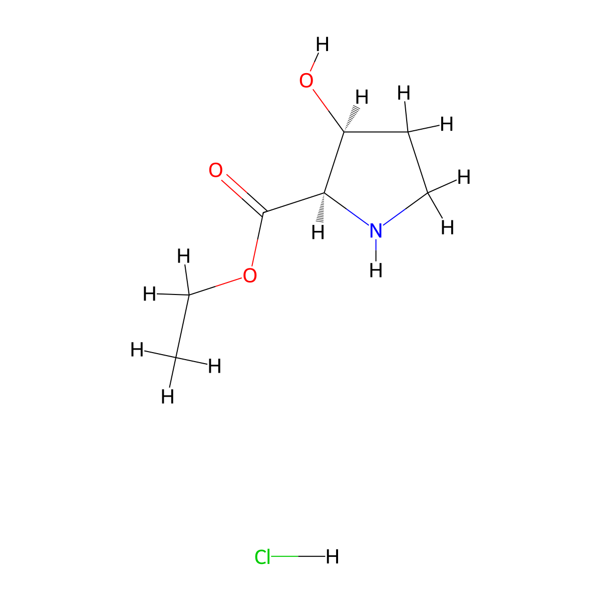 Ethyl (2R,3S)-3-hydroxypyrrolidine-2-carboxylate hydrochloride molecular structure, CAS 2187426-55-5