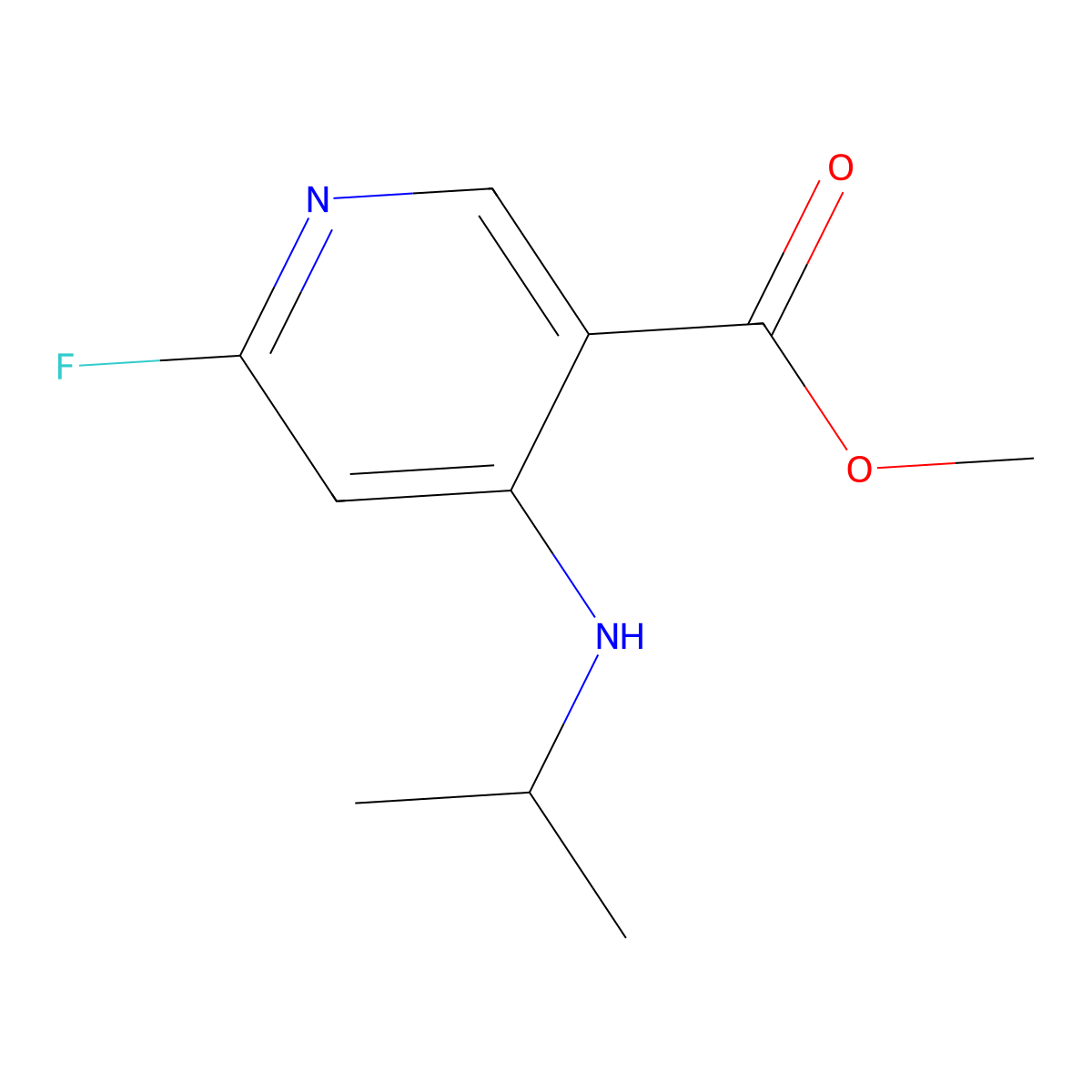 Methyl 6-fluoro-4-(isopropylamino)pyridine-3-carboxylate molecular structure, CAS 2187434-95-1