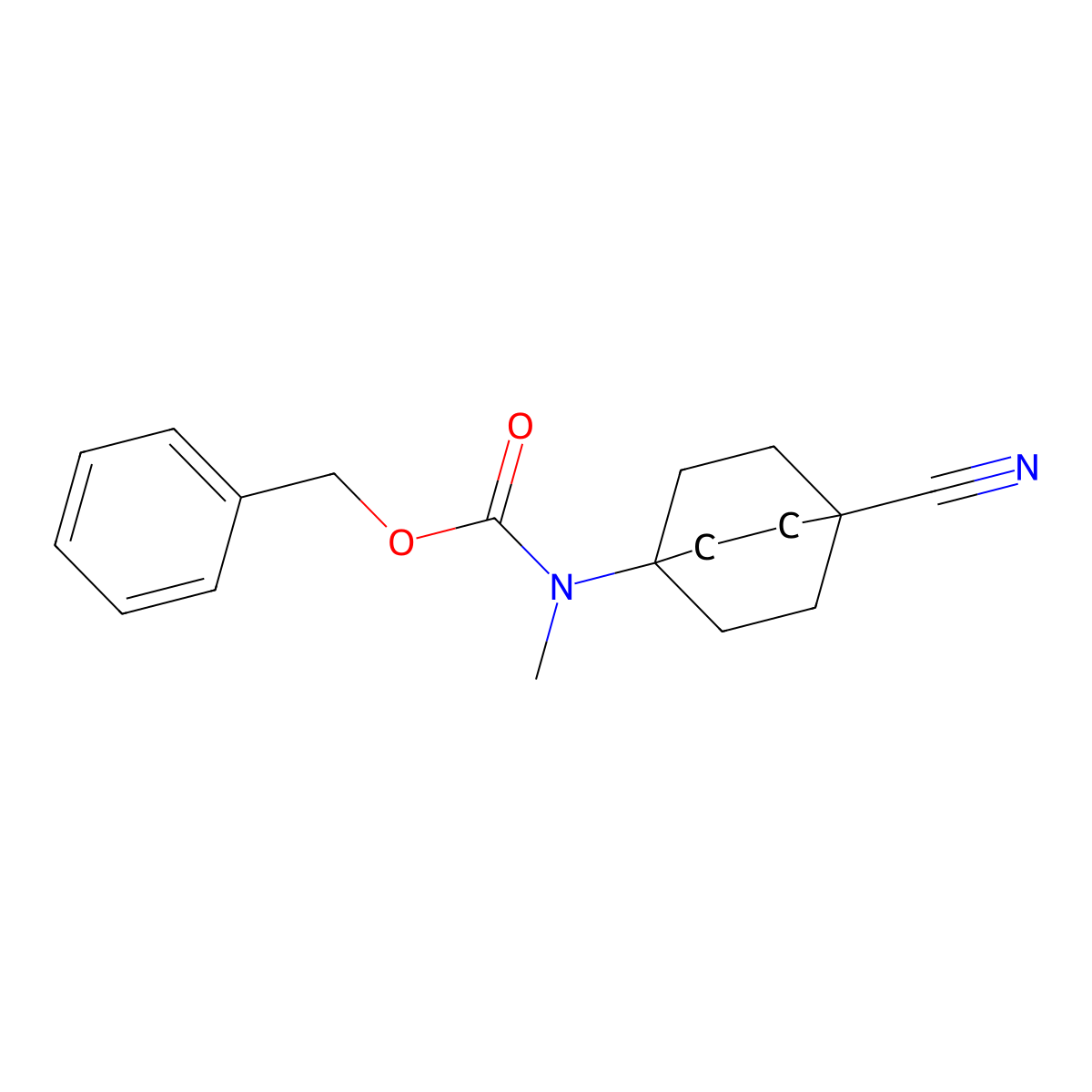 Benzyl 4-cyanobicyclo[2.2.2]octan-1-ylmethylcarbamate molecular structure, CAS 2187434-96-2