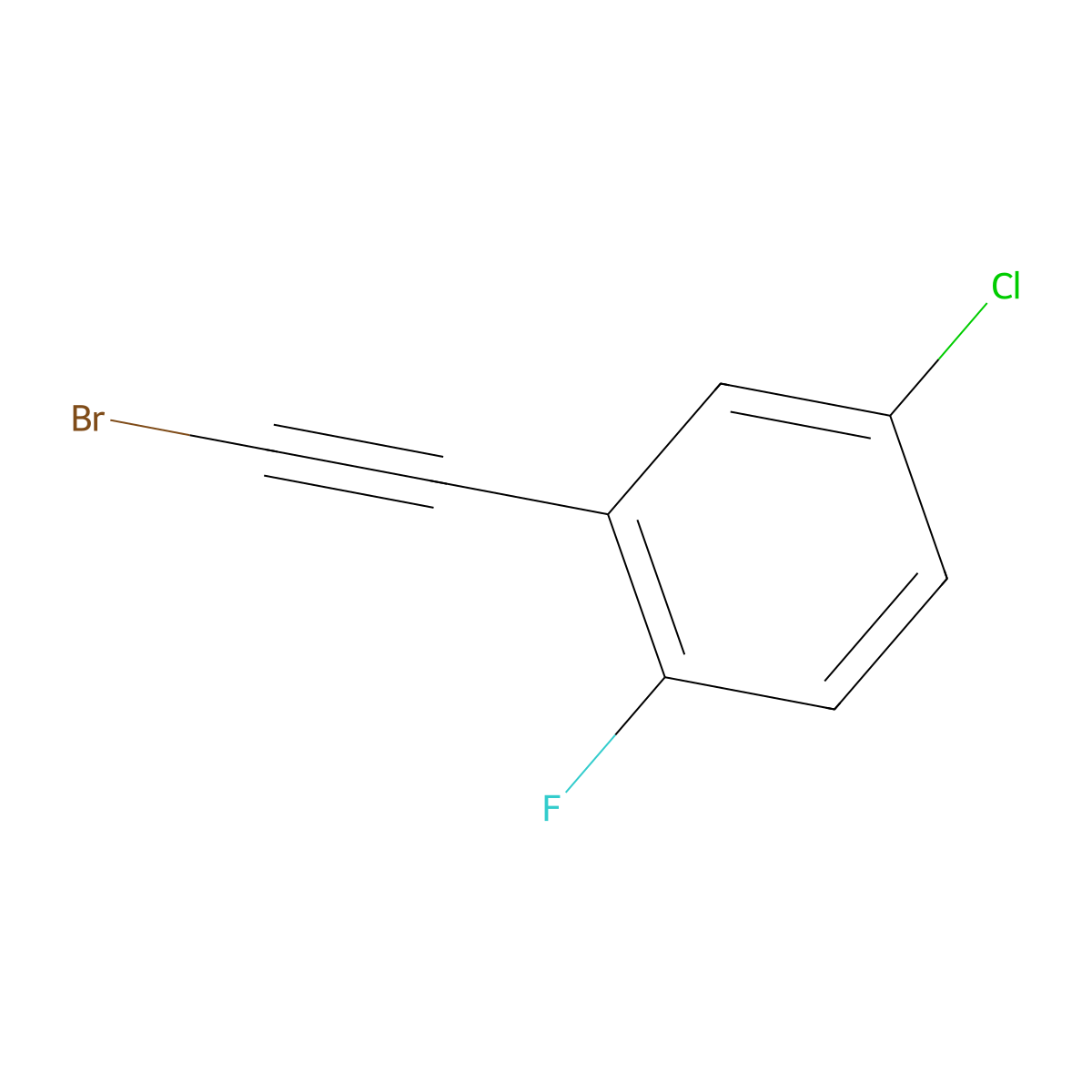 2-(2-Bromoethynyl)-4-chloro-1-fluorobenzene molecular structure, CAS 2187434-97-3