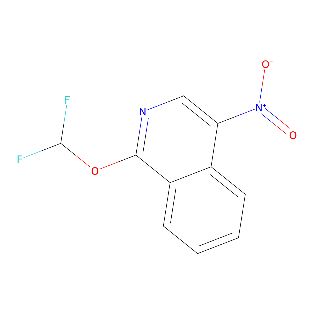 1-(Difluoromethoxy)-4-nitroisoquinoline molecular structure, CAS 2187434-99-5