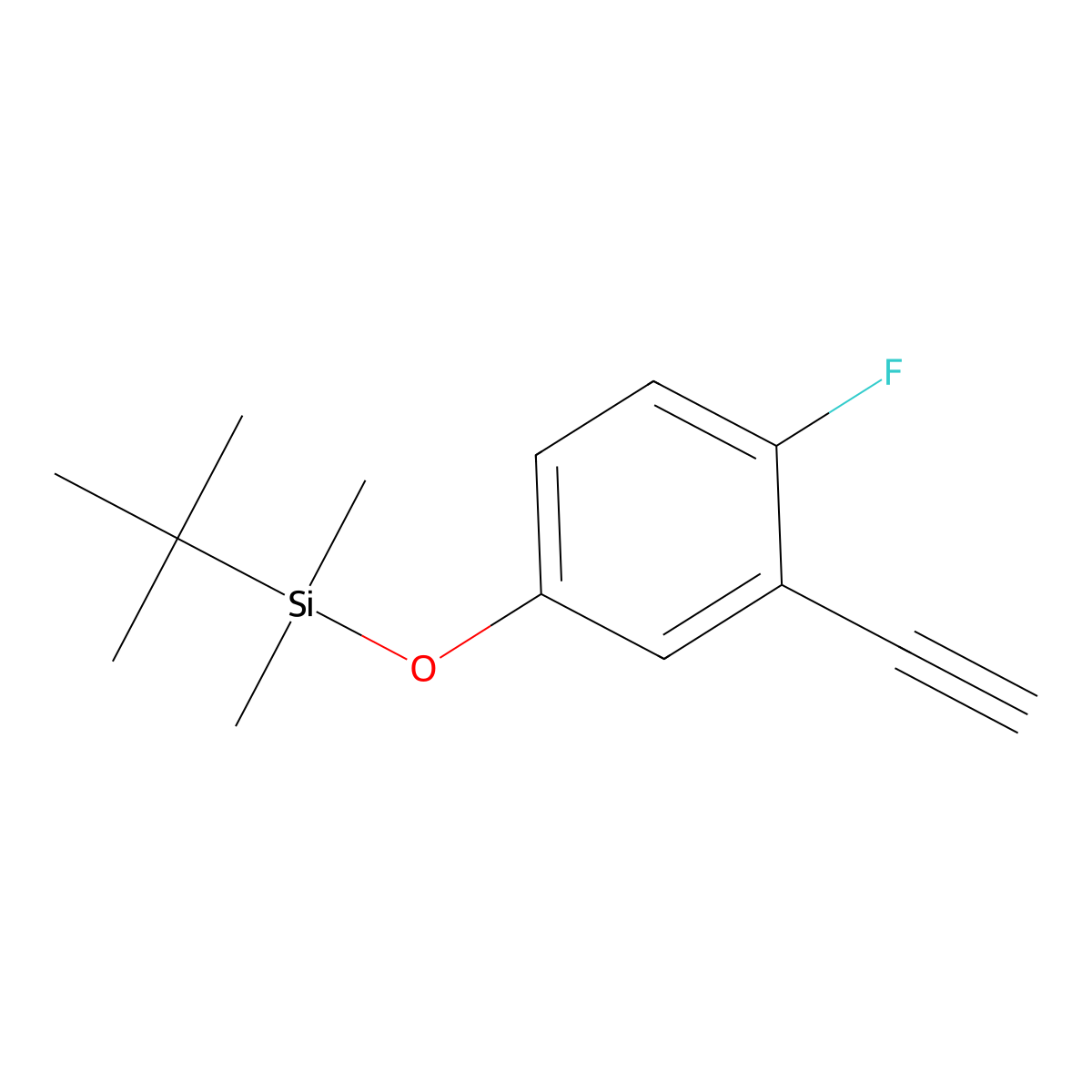 (3-Ethynyl-4-fluorophenoxy)(tert-butyl)dimethylsilane molecular structure, CAS 2187435-17-0