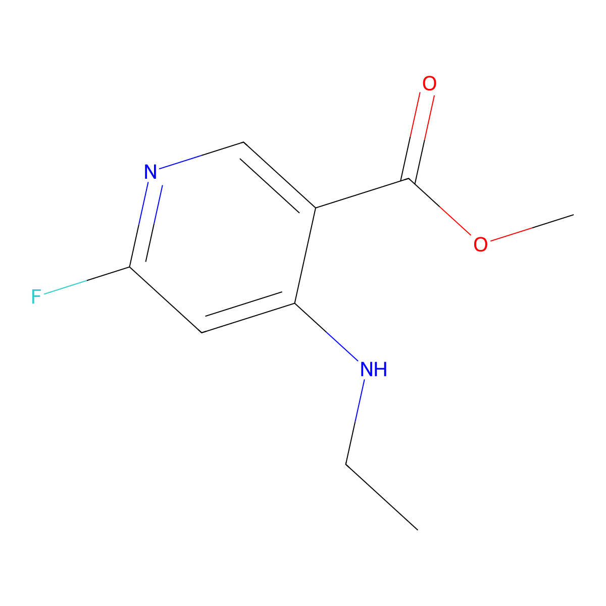 Methyl 4-(ethylamino)-6-fluoropyridine-3-carboxylate molecular structure, CAS 2187435-18-1