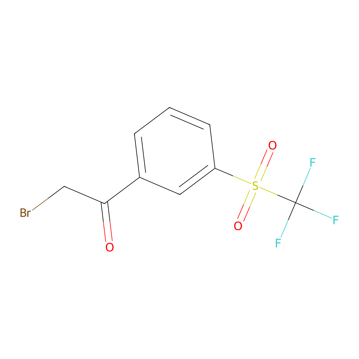 3-[(Trifluoromethyl)sulfonyl]phenacyl bromide molecular structure, CAS 2187435-20-5