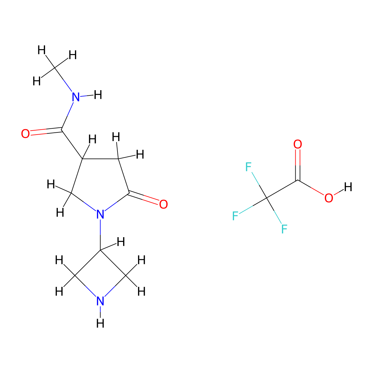 1-(azetidin-3-yl)-N-methyl-5-oxopyrrolidine-3-carboxamide; trifluoroacetic acid molecular structure, CAS 2187435-22-7