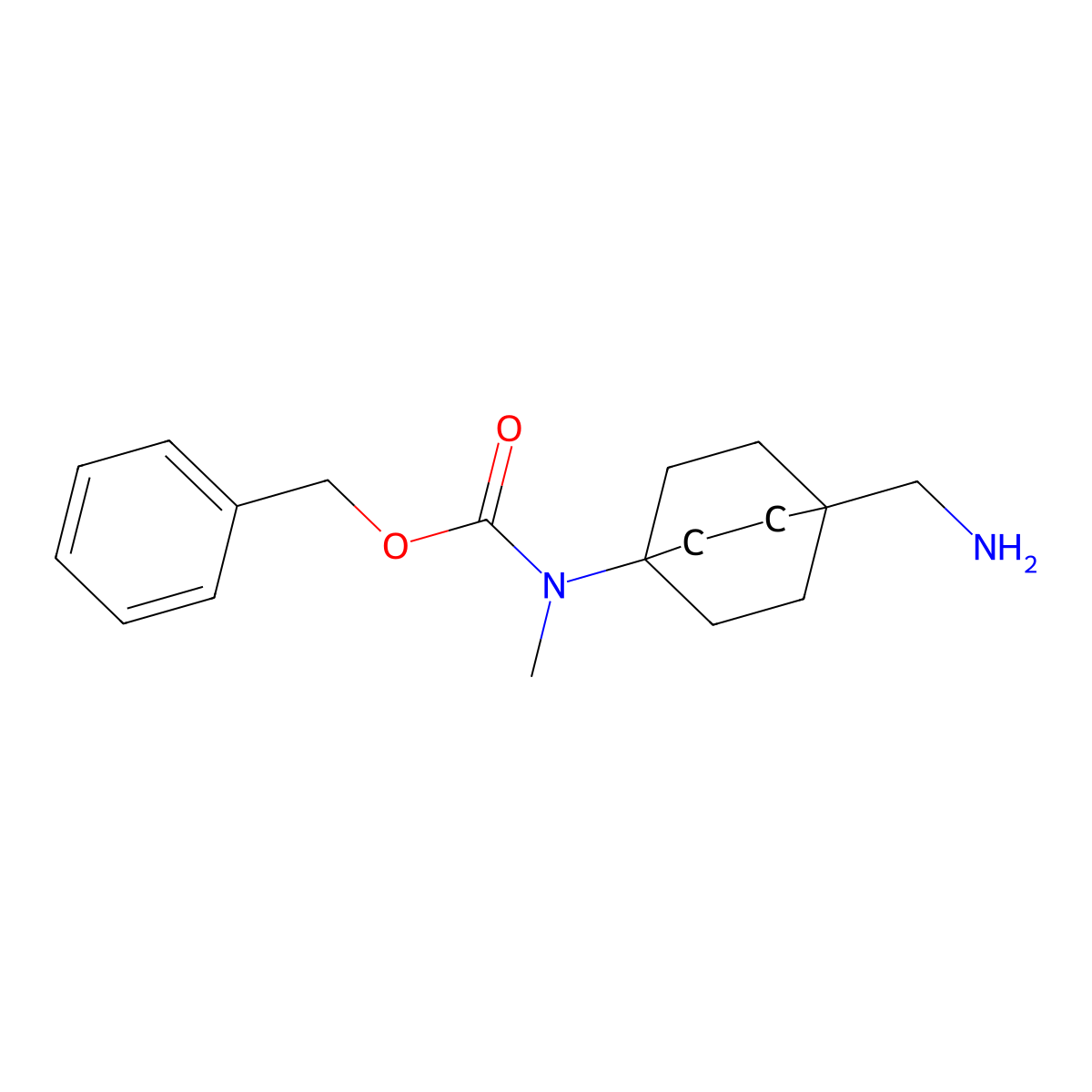 Benzyl 4-(aminomethyl)bicyclo[2.2.2]octan-1-ylmethylcarbamate molecular structure, CAS 2187435-32-9