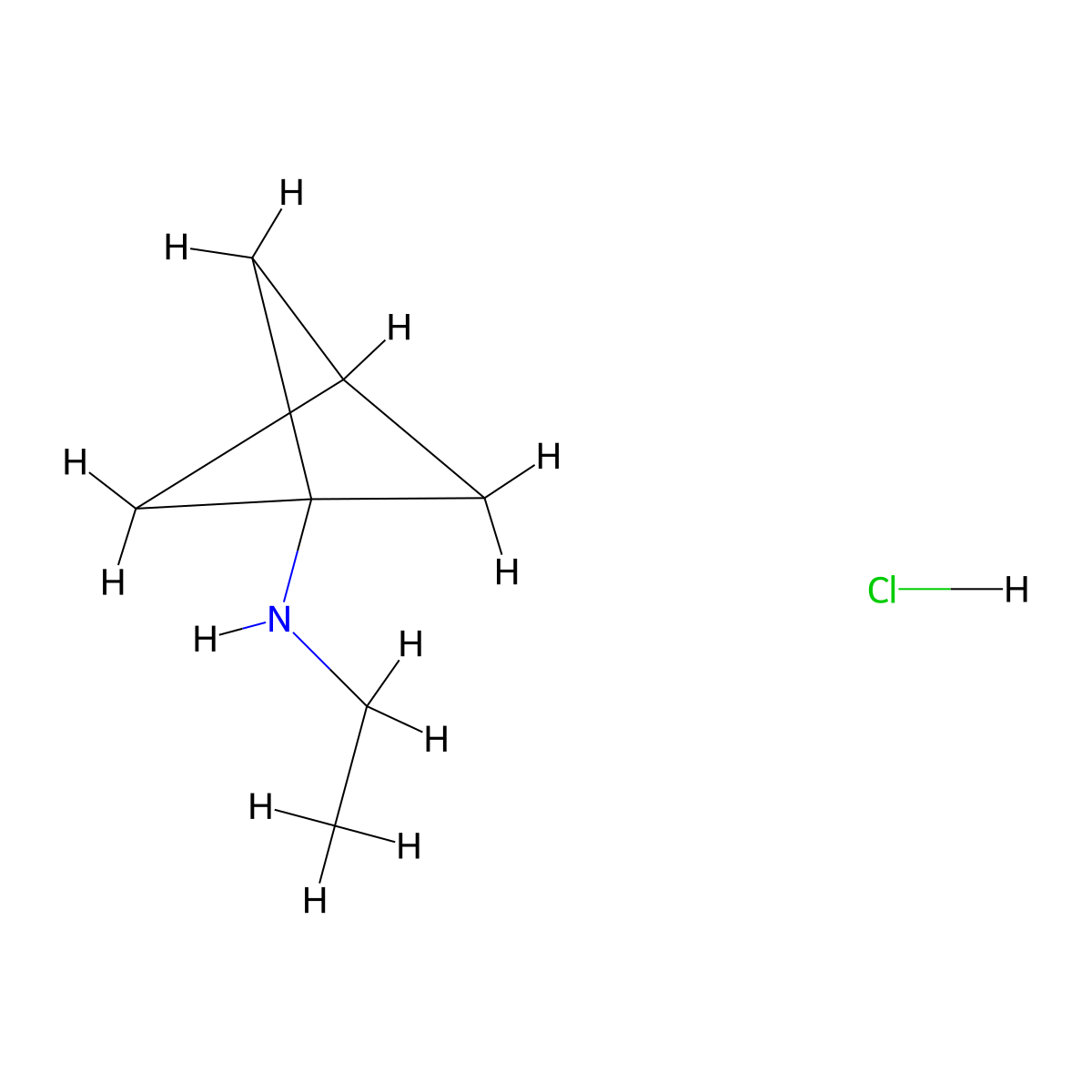 N-ethylbicyclo[1.1.1]pentan-1-amine hydrochloride molecular structure, CAS 2187435-35-2