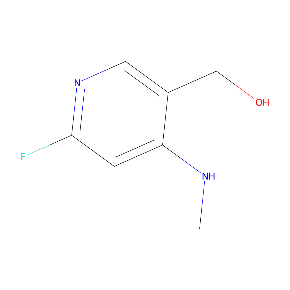 (6-Fluoro-4-(methylamino)pyridin-3-yl)methanol molecular structure, CAS 2187435-36-3