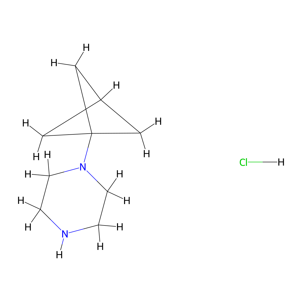 1-(Bicyclo[1.1.1]pentan-1-yl)piperazine hydrochloride molecular structure, CAS 2187435-44-3