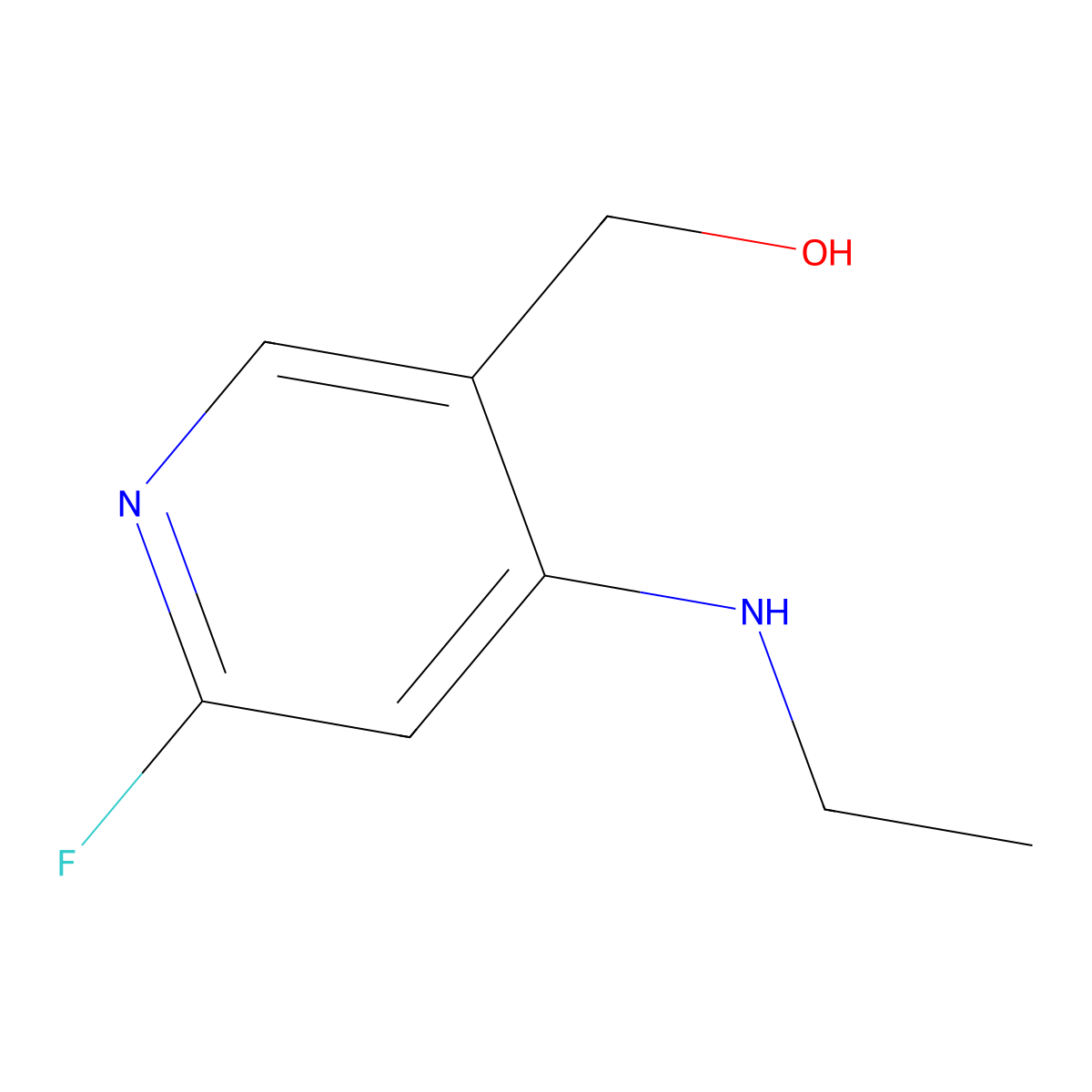 (4-(Ethylamino)-6-fluoropyridin-3-yl)methanol molecular structure, CAS 2187435-45-4