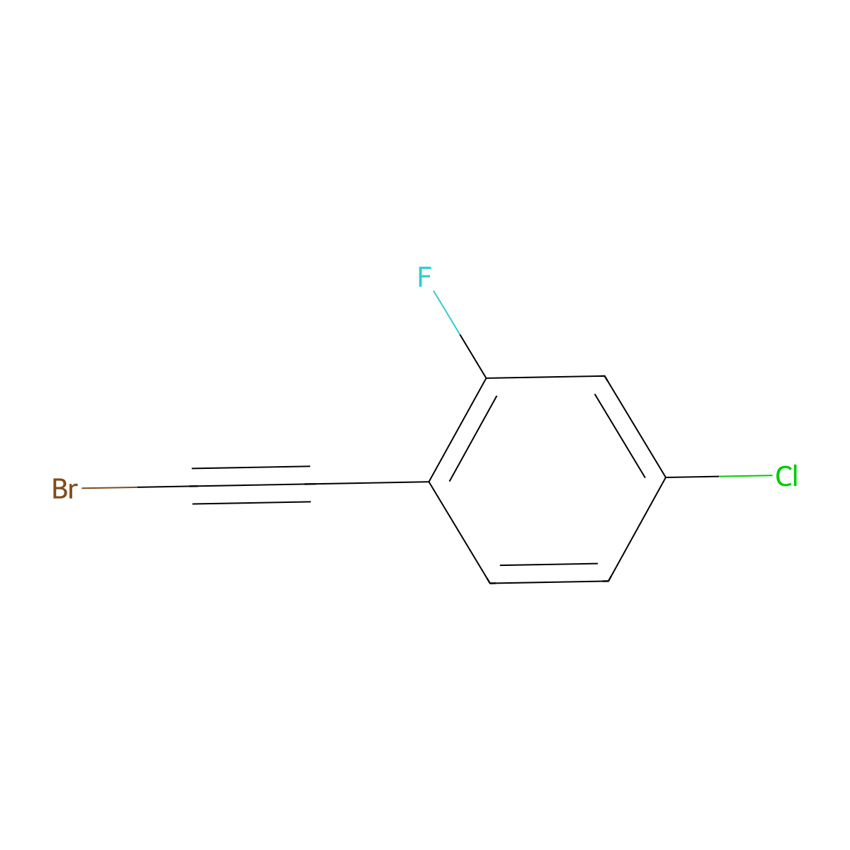 1-(2-Bromoethynyl)-4-chloro-2-fluorobenzene molecular structure, CAS 2187435-46-5