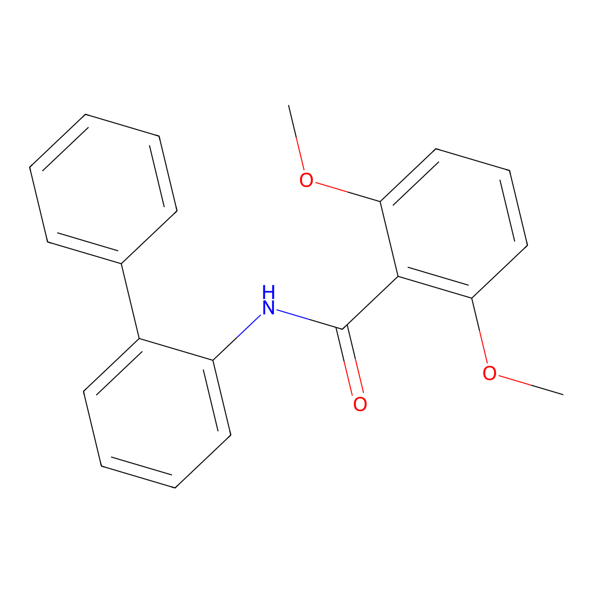 2,6-dimethoxy-N-(2-phenylphenyl)benzamide molecular structure, CAS 21875-35-4