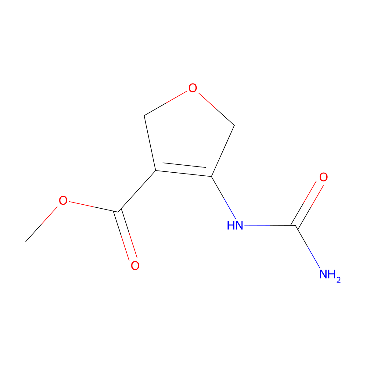 Methyl 4-(carbamoylamino)-2,5-dihydrofuran-3-carboxylate molecular structure, CAS 2187509-19-7