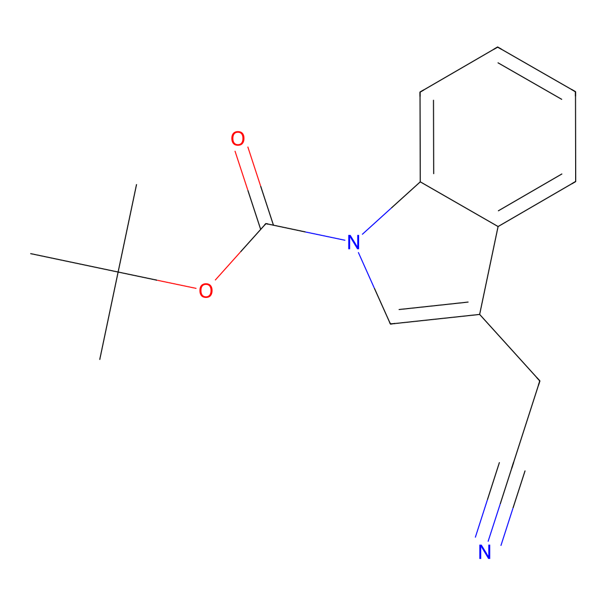 tert-Butyl 3-(cyanomethyl)-1H-indole-1-carboxylate molecular structure, CAS 218772-62-4