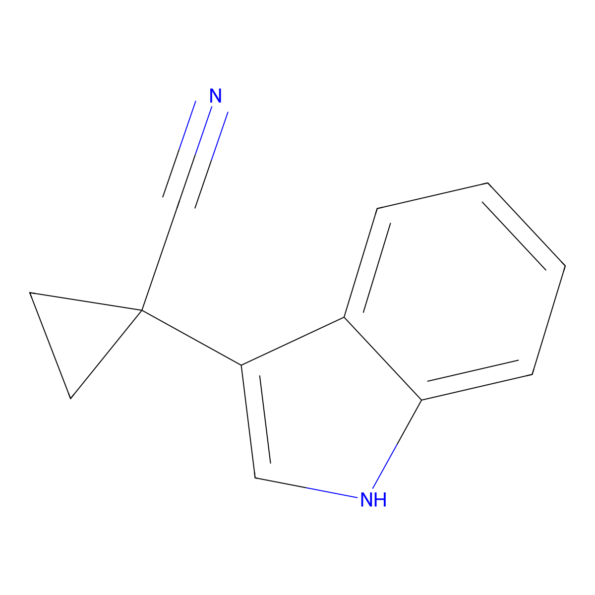 1-(1h-Indol-3-yl)cyclopropanecarbonitrile molecular structure, CAS 218772-64-6