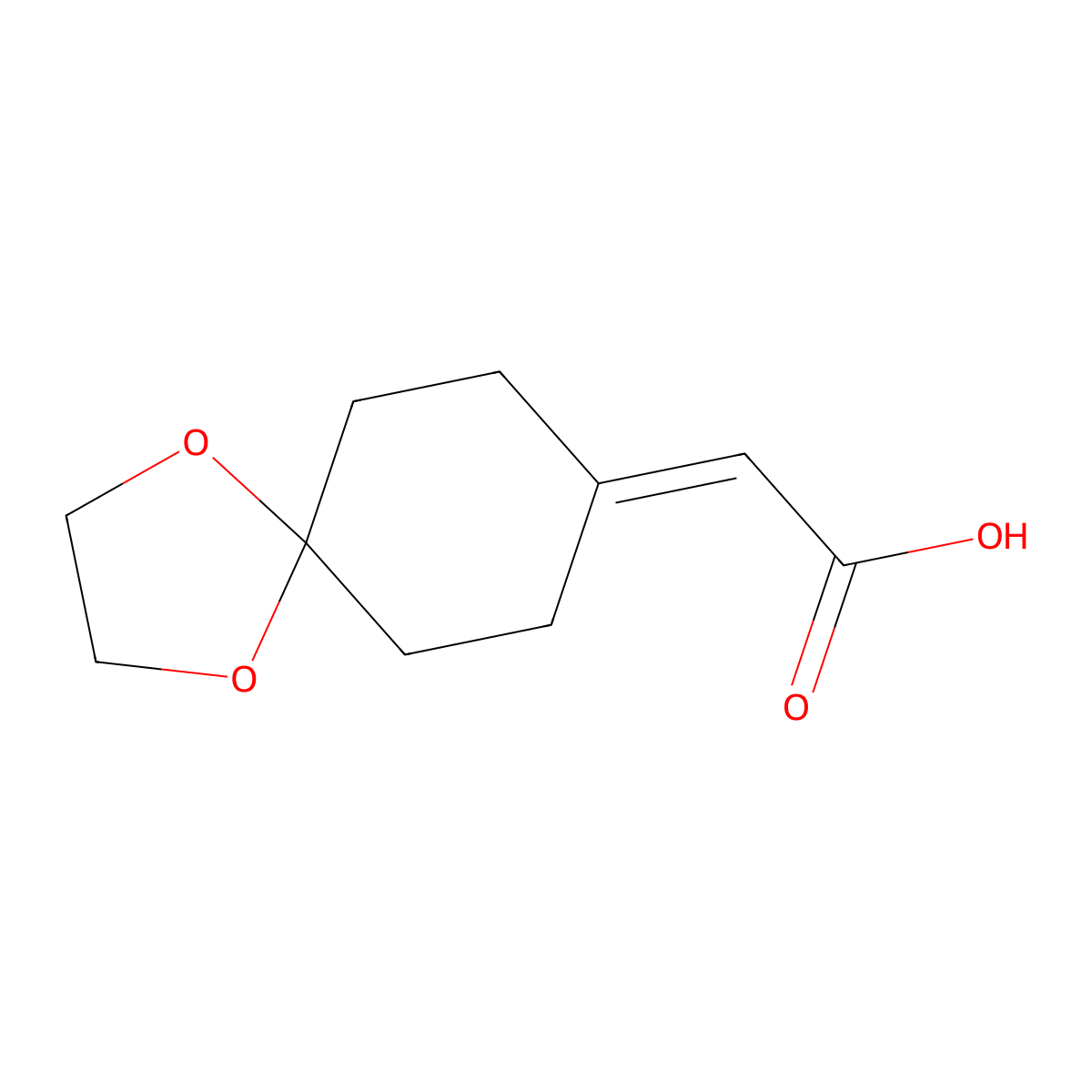 2-(1,4-Dioxaspiro[4.5]decan-8-ylidene)acetic acid molecular structure, CAS 218772-90-8