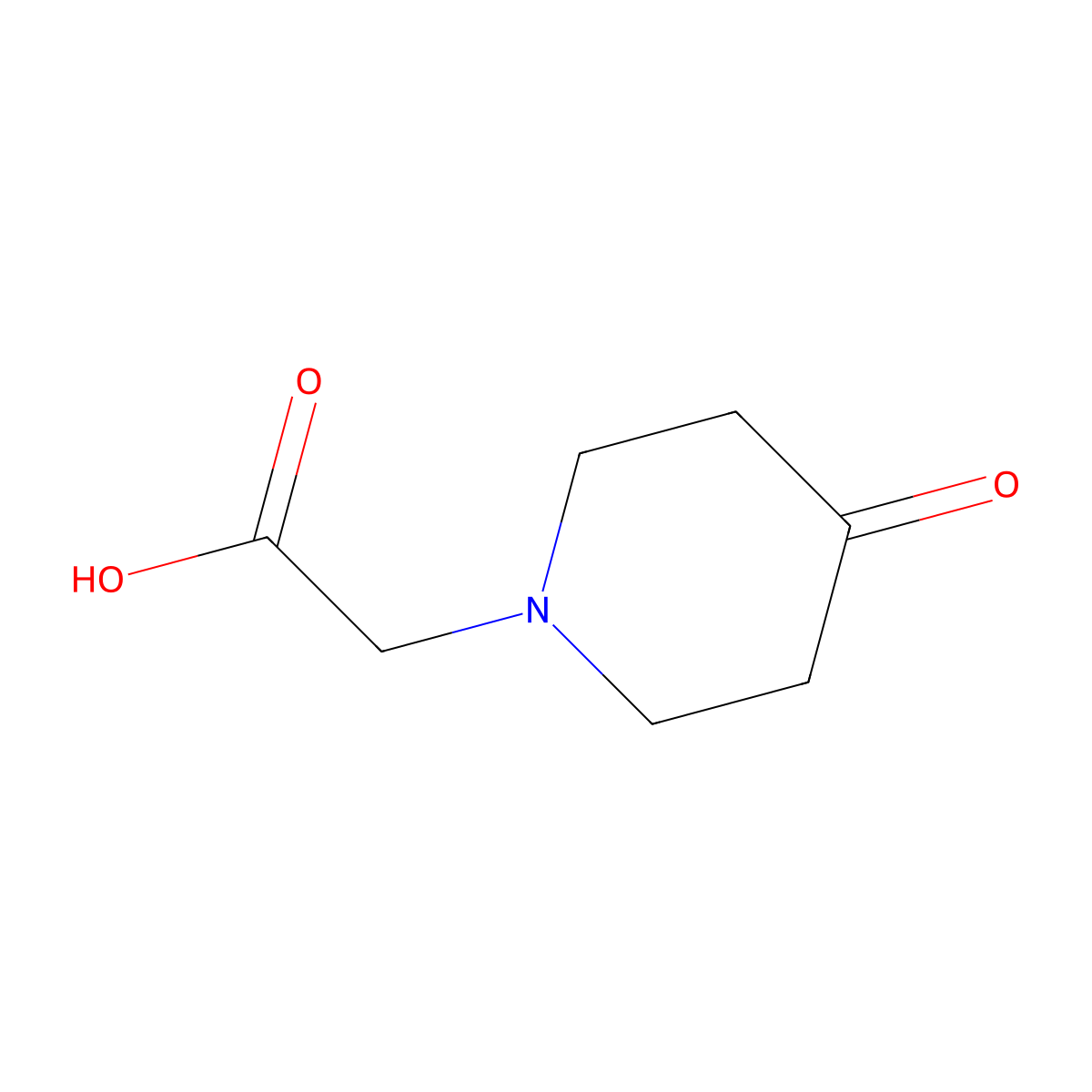2-(4-Oxopiperidin-1-yl)acetic acid molecular structure, CAS 218772-96-4