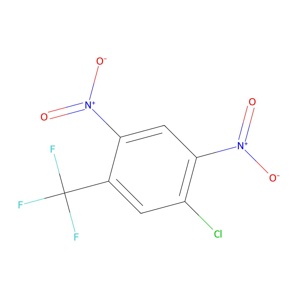 1-Chloro-2,4-dinitro-5-(trifluoromethyl)benzene molecular structure, CAS 21878-58-0