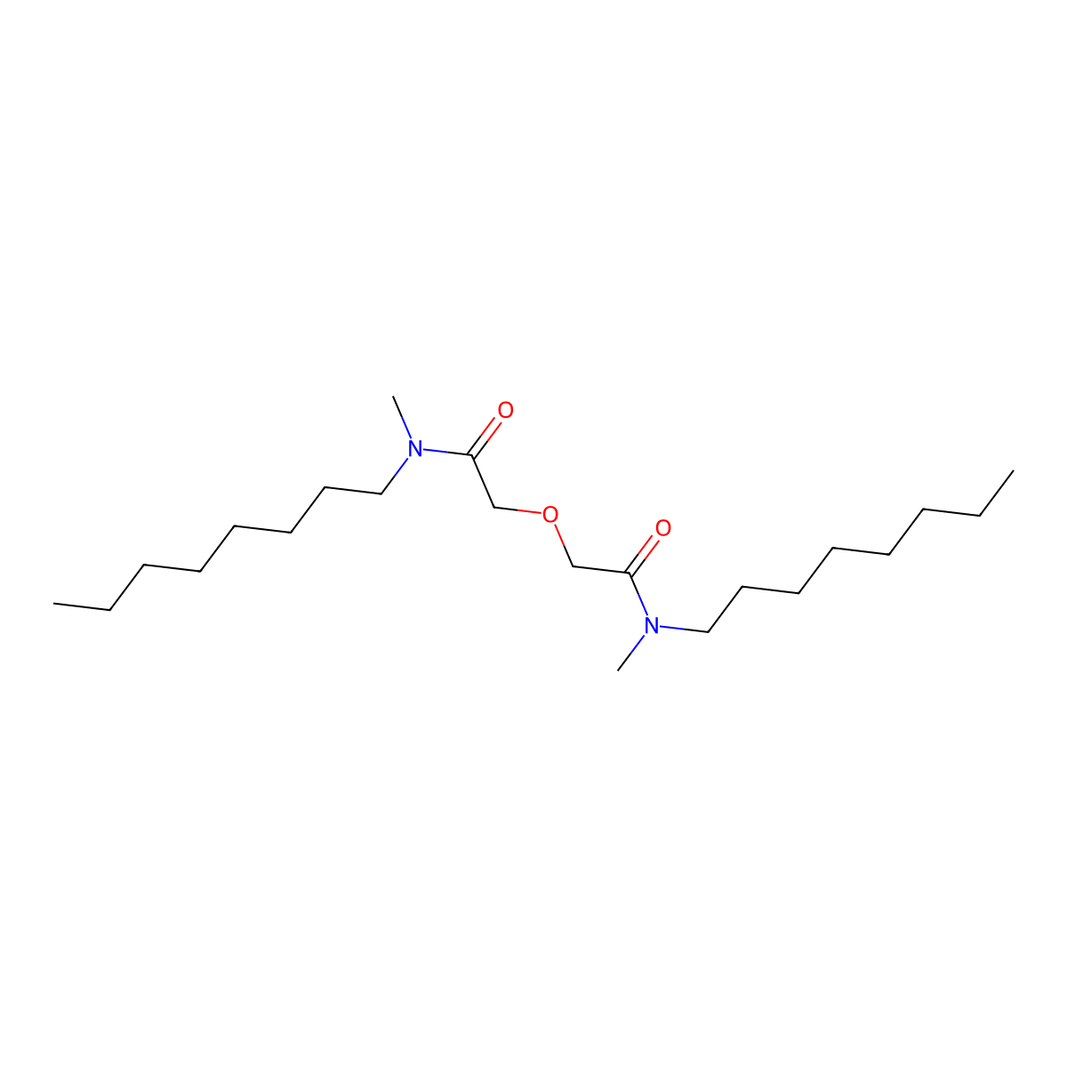 N-methyl-2-[2-[methyl(octyl)amino]-2-oxoethoxy]-N-octylacetamide molecular structure, CAS 218783-27-8