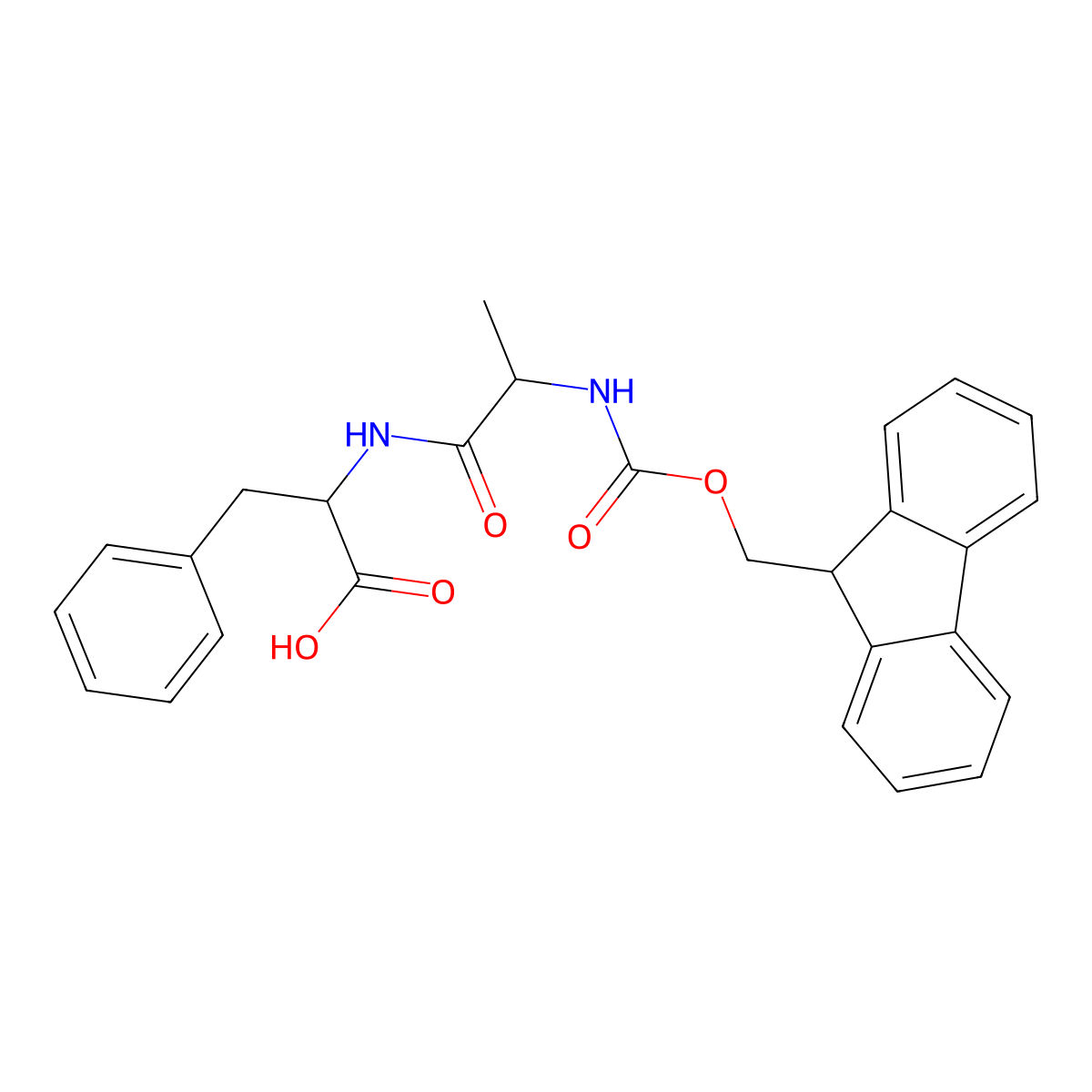 (2S)-2-[(2S)-2-({[(9H-fluoren-9-yl)methoxy]carbonyl}amino)propanamido]-3-phenylpropanoic acid molecular structure, CAS 218785-75-2
