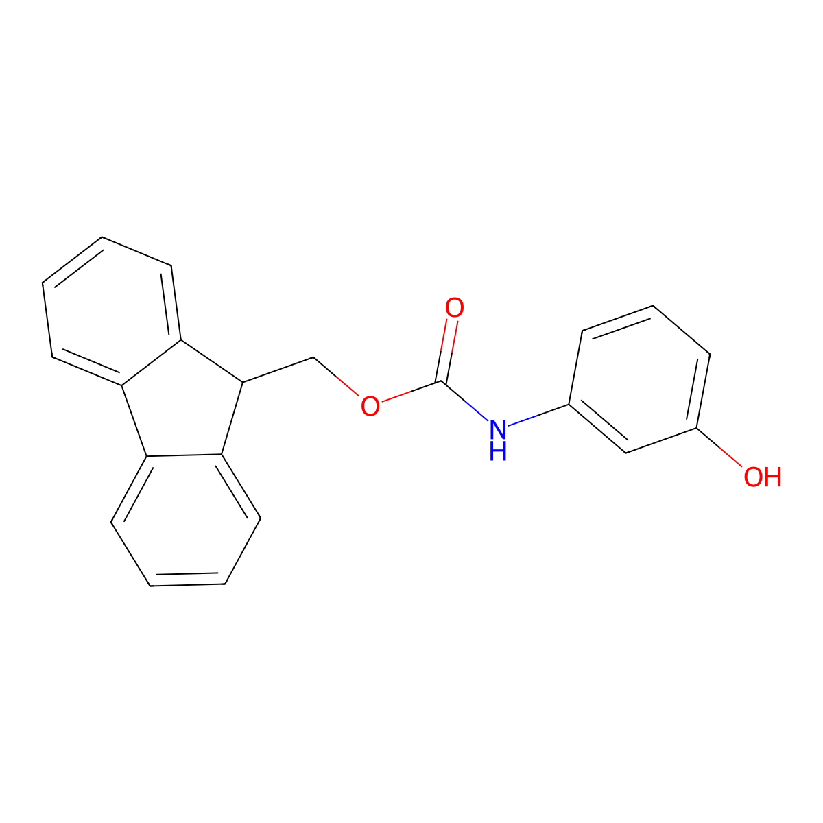 (9H-fluoren-9-yl)methyl N-(3-hydroxyphenyl)carbamate molecular structure, CAS 218787-57-6