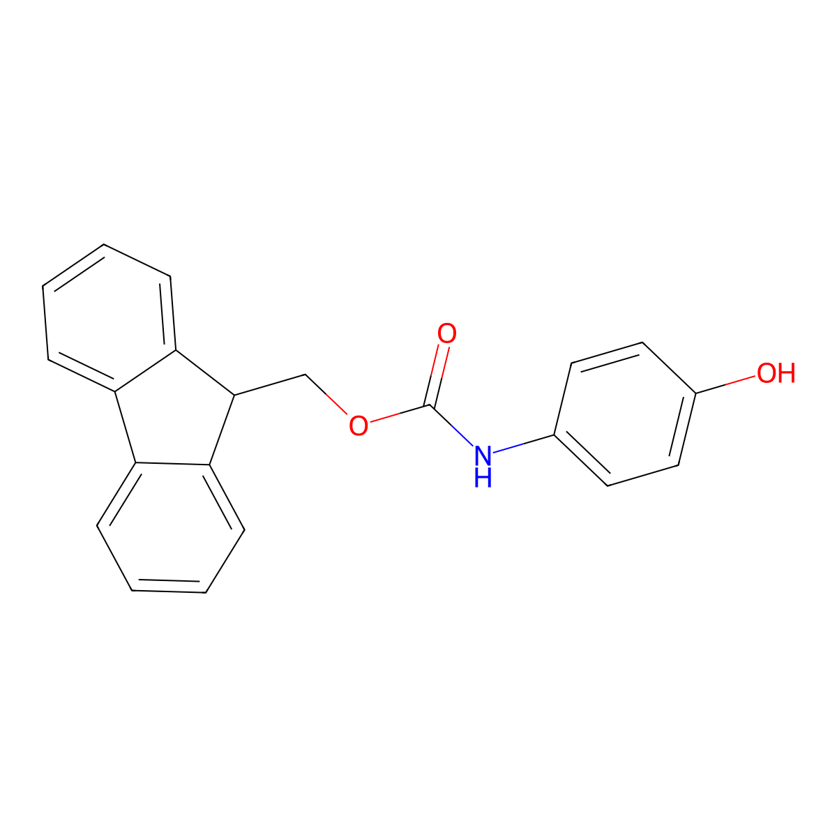 (9H-fluoren-9-yl)methyl N-(4-hydroxyphenyl)carbamate molecular structure, CAS 218787-58-7