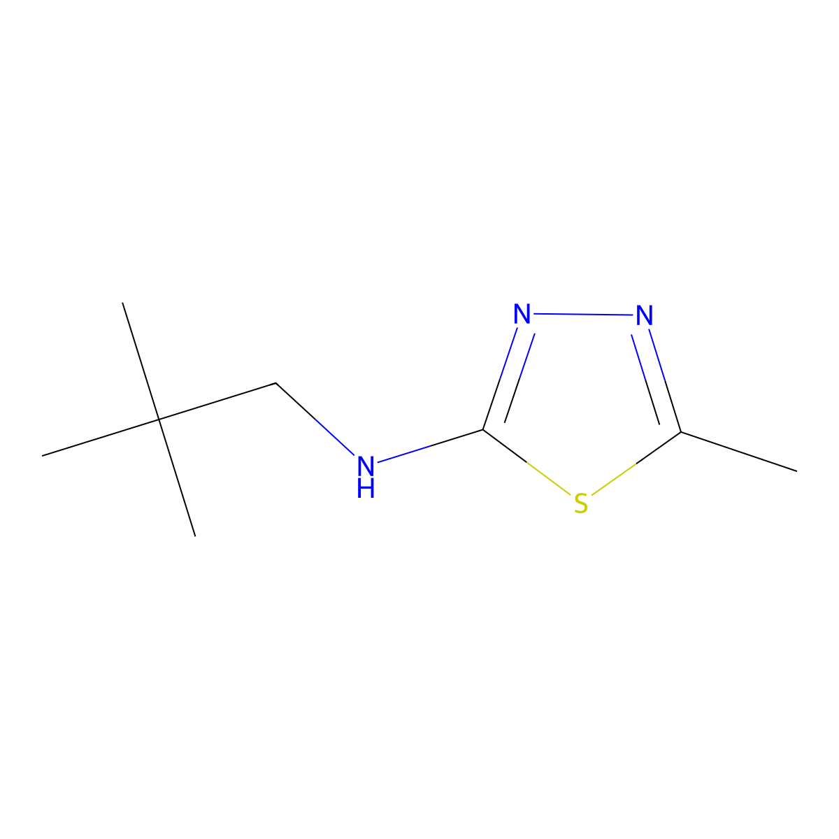 N-(5-Methyl-1,3,4-thiadiazol-2-YL)-N-neopentylamine molecular structure, CAS 218795-45-0