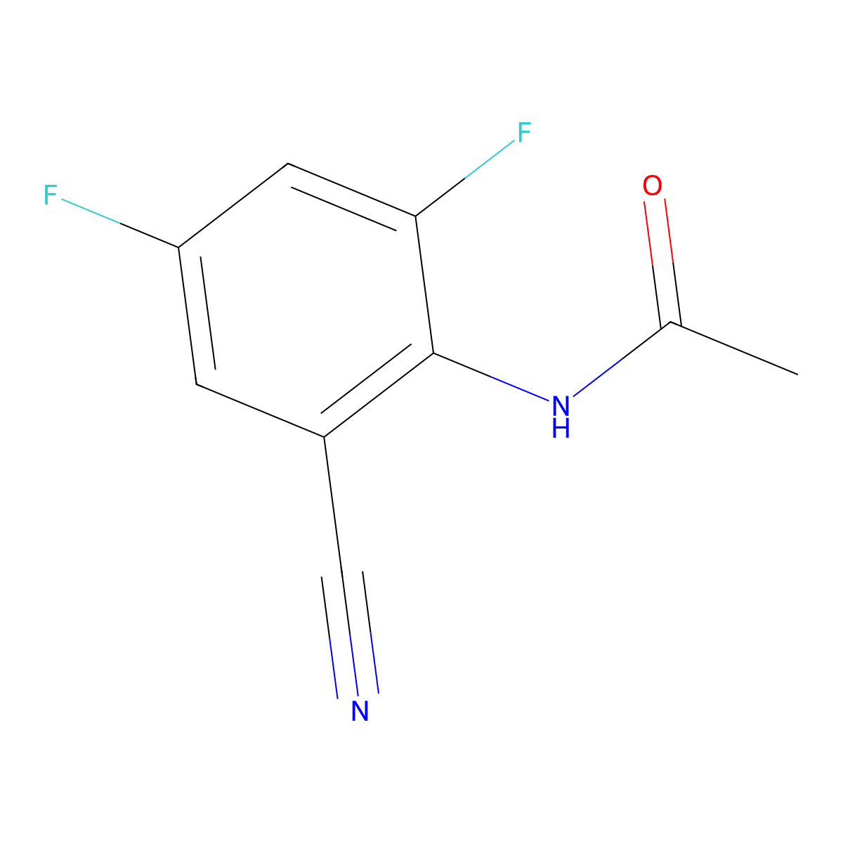 N-(2-cyano-4,6-difluorophenyl)acetamide molecular structure, CAS 218795-98-3
