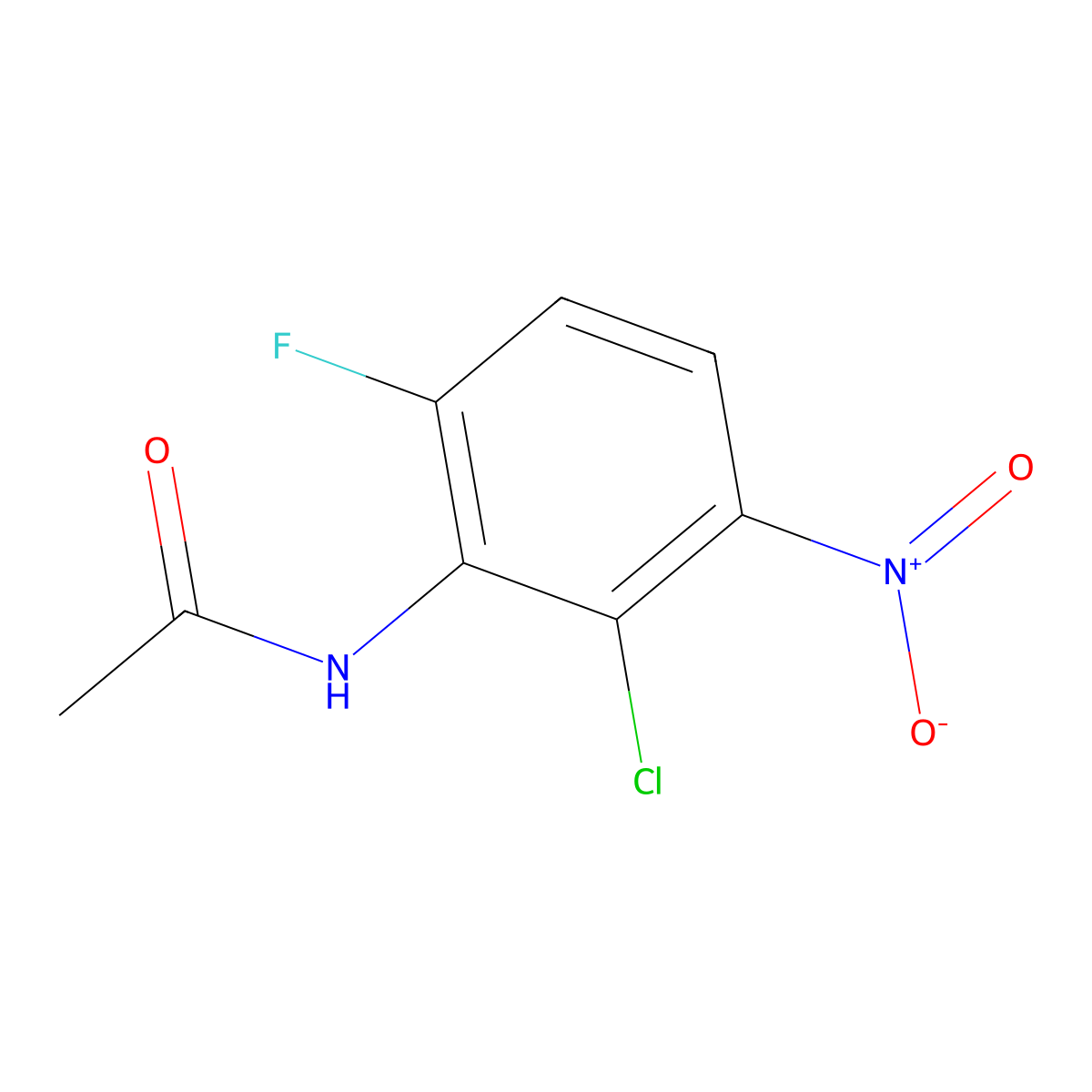 N-(2-chloro-6-fluoro-3-nitrophenyl)acetamide molecular structure, CAS 218796-15-7
