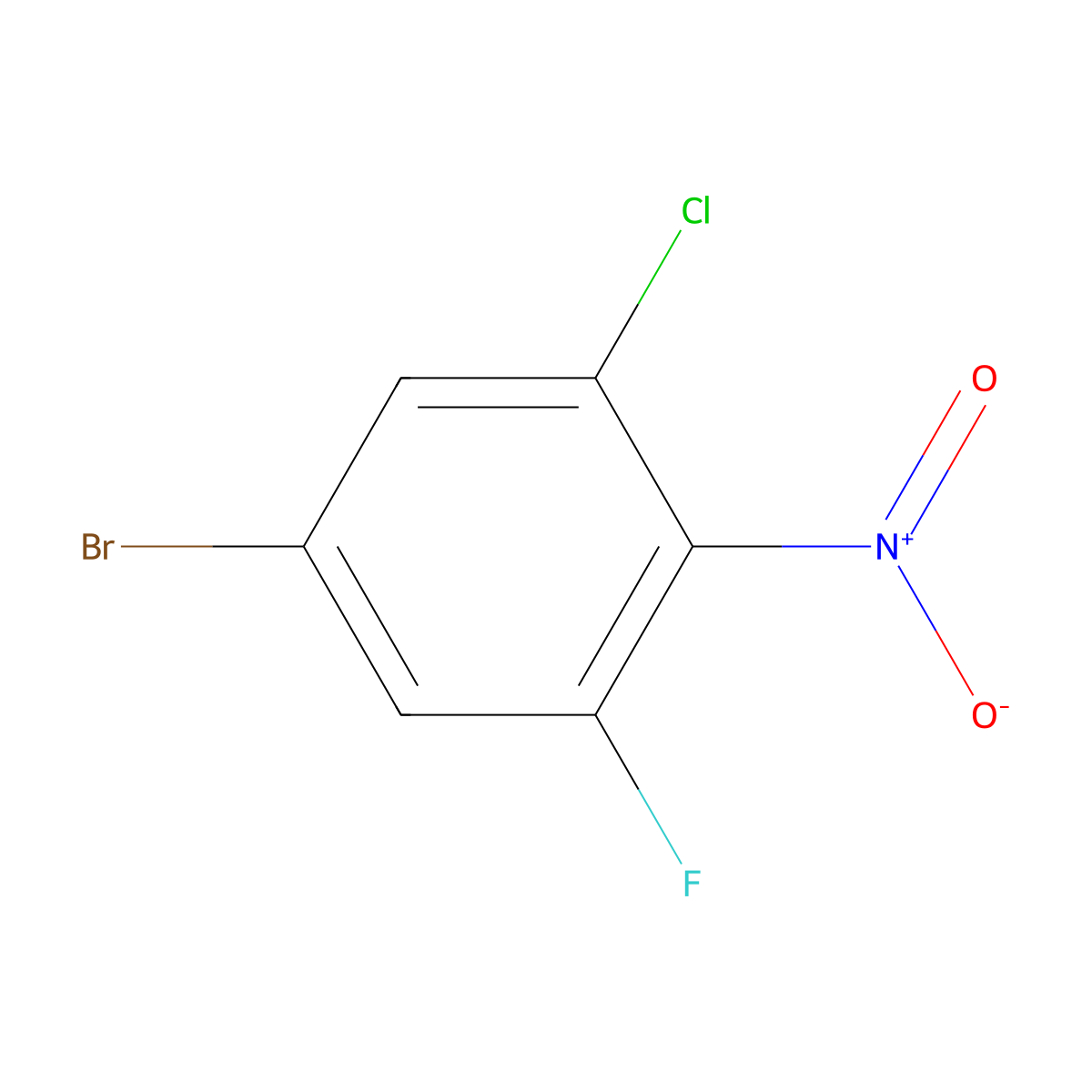 1-Bromo-3-chloro-5-fluoro-4-nitrobenzene molecular structure, CAS 218797-71-8