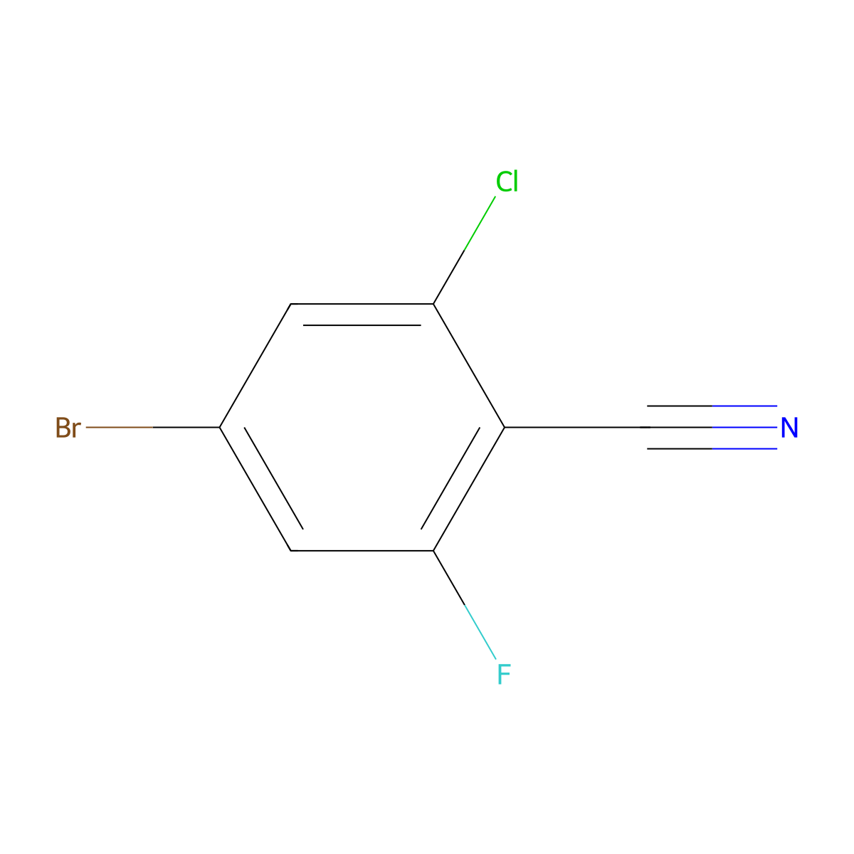 4-Bromo-2-chloro-6-fluorobenzonitrile molecular structure, CAS 218797-72-9
