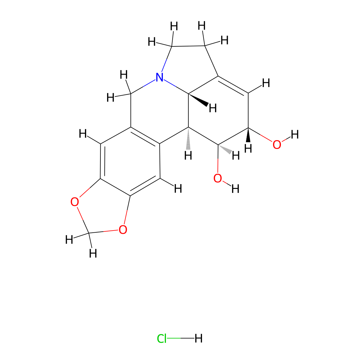 Lycorine hydrochloride molecular structure, CAS 2188-68-3