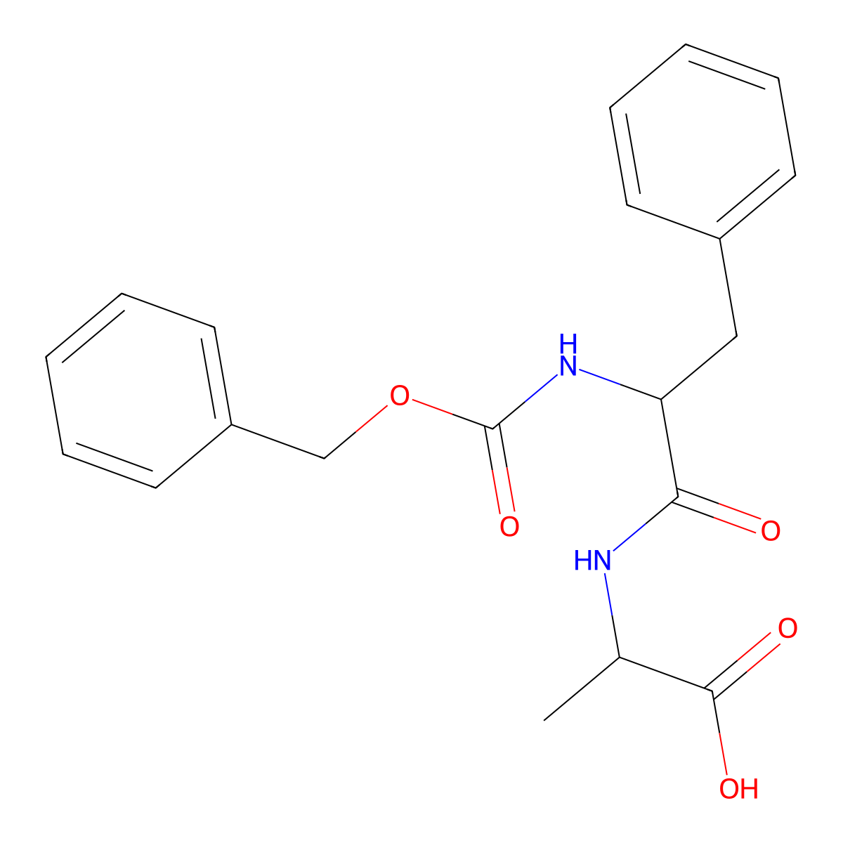 N-Benzyloxycarbonylphenylalanylalanine molecular structure, CAS 21881-18-5