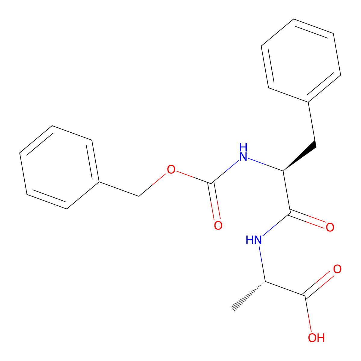 N-Benzyloxycarbonylphenylalanylalanine molecular structure, CAS 21881-18-5