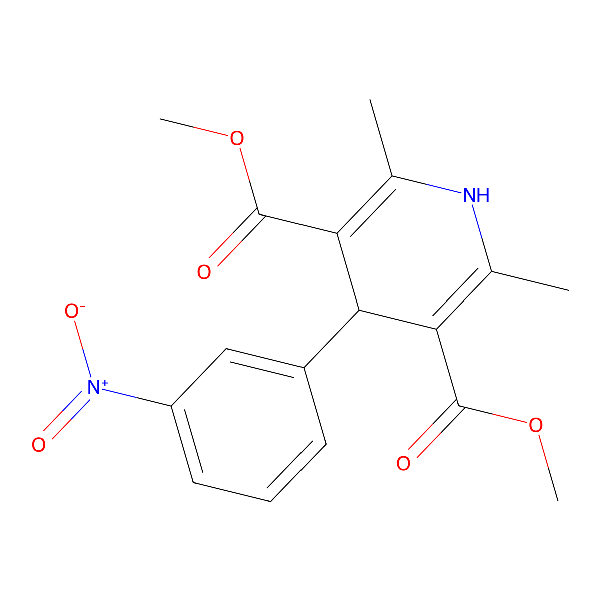 m-Nifedipine molecular structure, CAS 21881-77-6